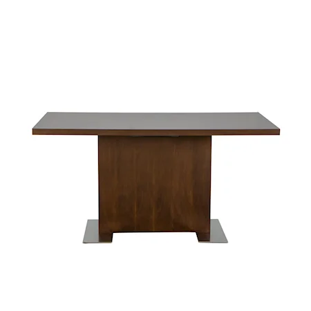 Rectangle Dining Table in Java Veneer with Stainless Steel Base